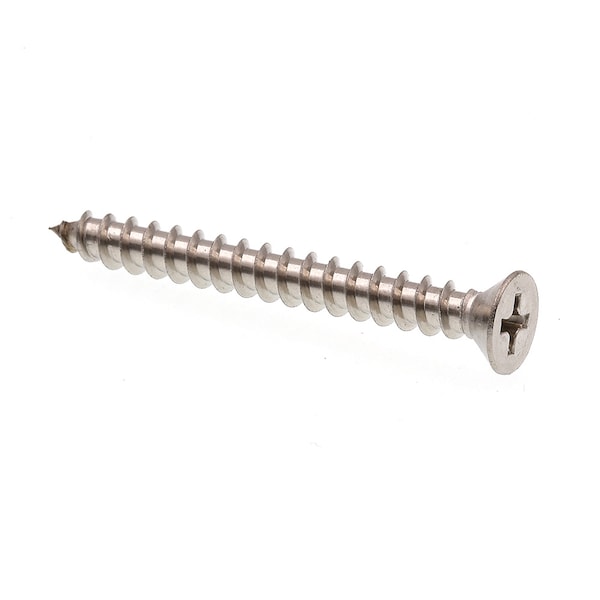 Prime-Line Sheet Metal Screw, Self-Tap, Flat, Phil Dr No. 10 X 1-3/4in 18-8 Stainless Steel 100PK 9017213 - main